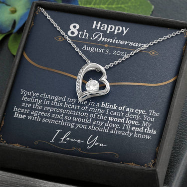 Personalized 8th Anniversary Forever Love necklace - Love You This Much